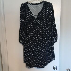 Woman Within Black and White Polka Dot Top